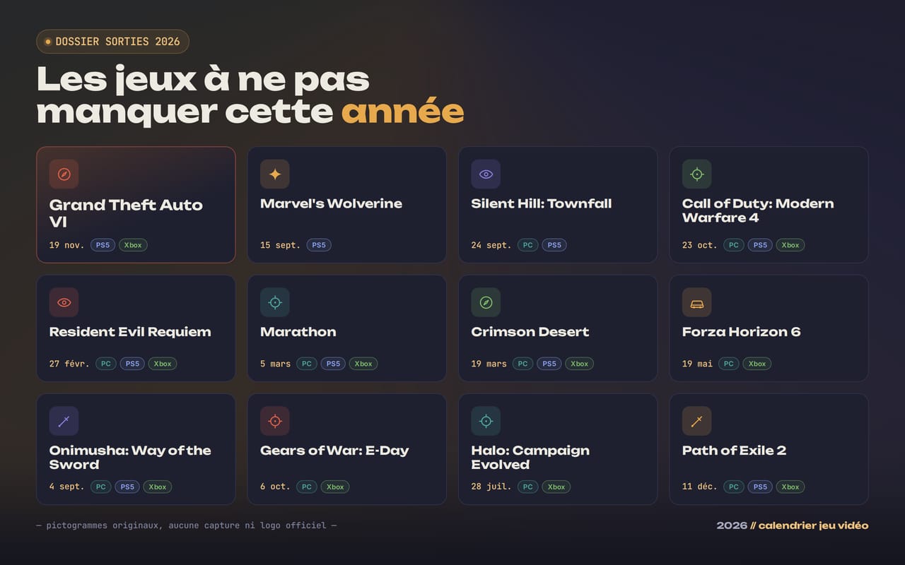 [ Dossier ] Sorties jeux vidéo 2026 : le calendrier complet