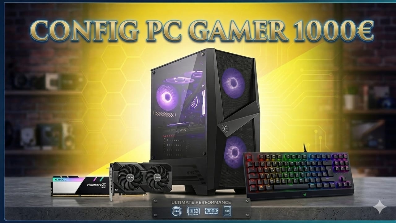Config PC gaming 1000 euros 2026 — Build complet pas à pas
